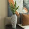 Uniquewise Flower-Inspired Ceramic Vase - Unique White 7-Inch-Dia Round Table Decor - Classic White Pottery QI004035 - alternate 3